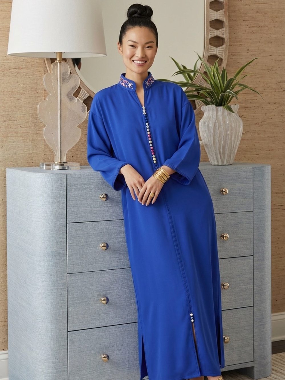 Moroccan handmade Caftans with High collar